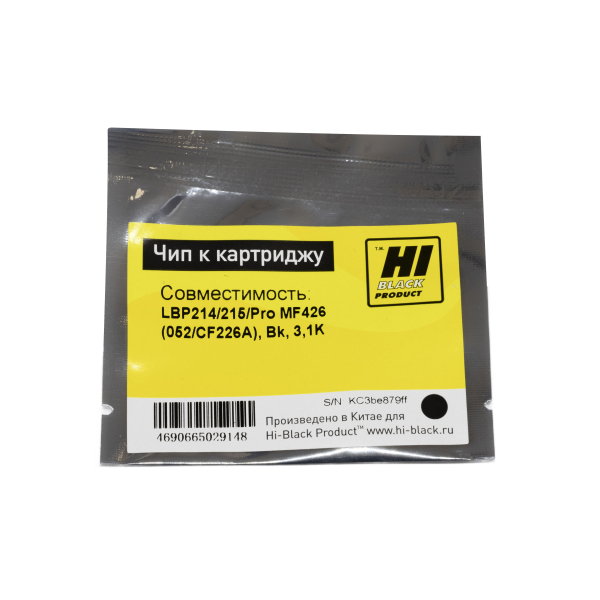 Чип Hi-Black к картриджу Canon  LBP214/215/HP LJ Pro MF426 (052/CF226A), Bk, 3,1K