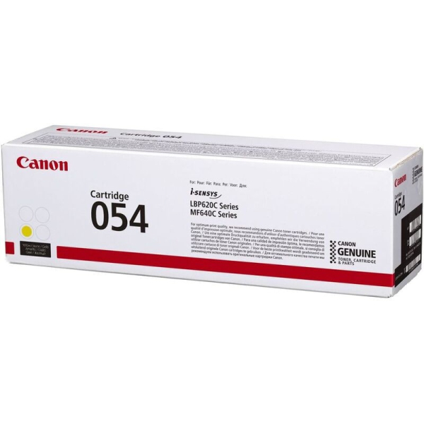 Тонер-картридж 054 Y для Canon LBP62x/MF64x, 1,2К, желтый, (О), 3021C002