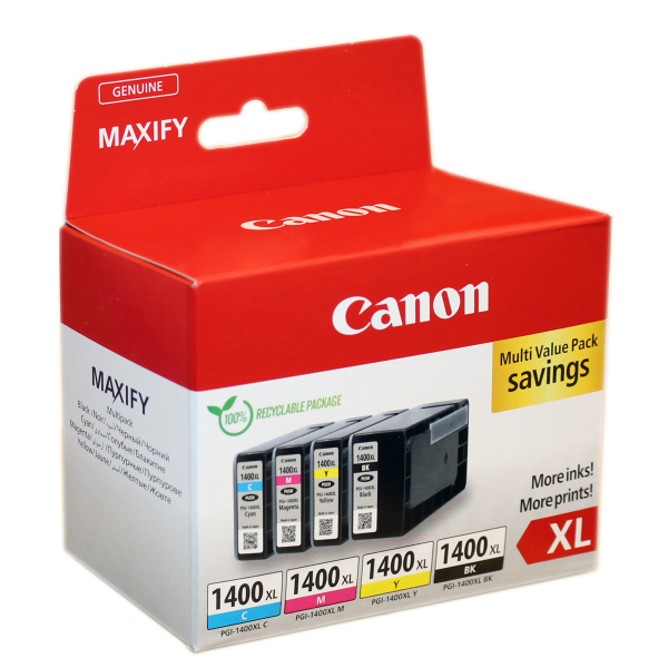 Набор картриджей PGI-1400XL BK/C/M/Y EMB MULTI для Canon MAXIFY МВ2040 и МВ2340 (О) 9185B004