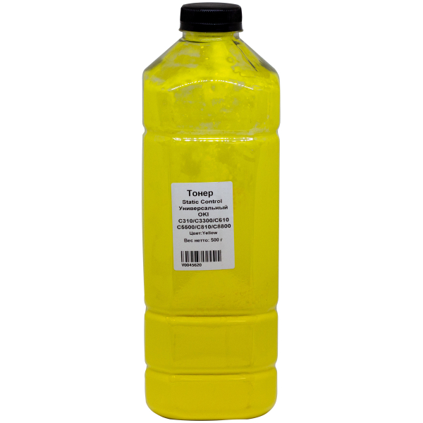 Тонер Static Control Универсальный для Oki С310/С3300/C610/С5500/С810/С8800, Y, 500 г, канистра
